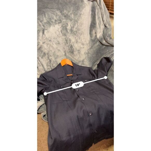 Milan Finer Points Men's Worsted Wool Shirt Dark Gray Size Large - Picture 8 of 8